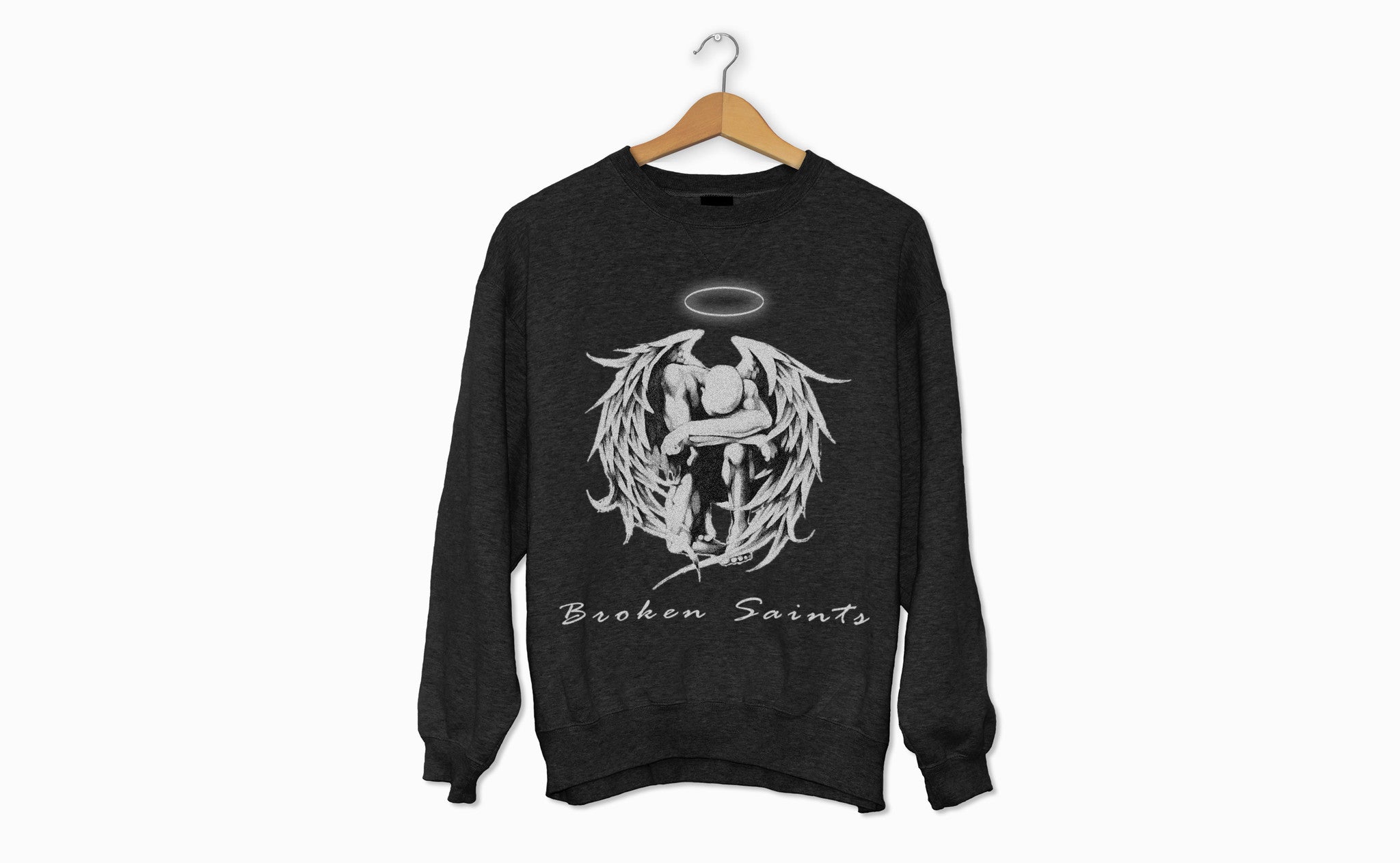 Broken Saints Praying Angel Crewneck Sweater