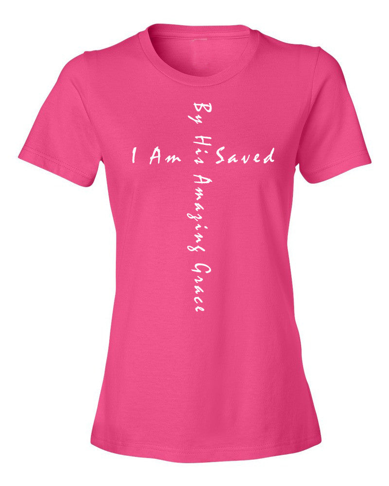 By His Grace I Am Saved Ladies Tee – Unashamed Clothing Company
